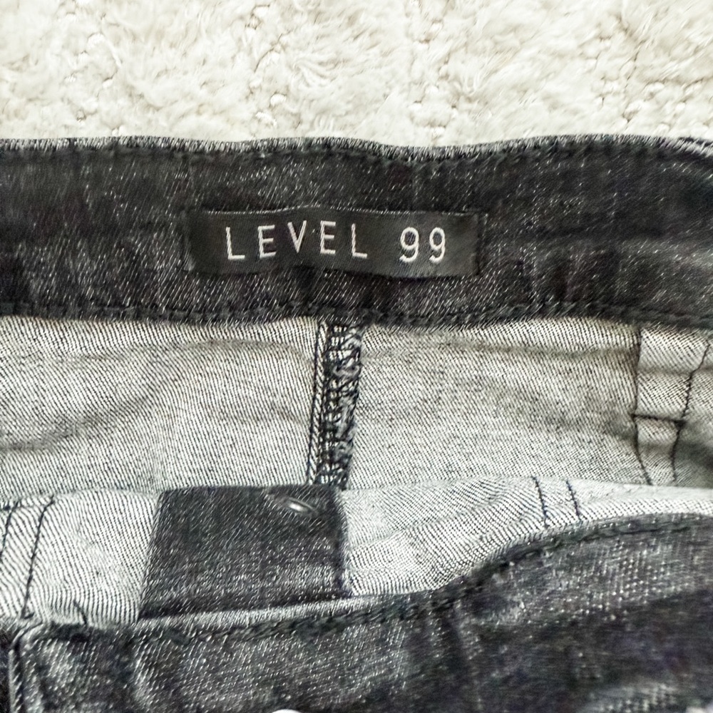 Anthropology Level 99 Susie Snap Front Black Pencil Skirt Sz 26 - Picture 4 of 5